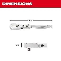 1/4" Drive 6" Flex Head Ratchet