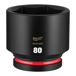 SHOCKWAVE Impact Duty 1" Drive 80mm Standard 6 Point Socket standing upright with visible 80 marking and red ring.