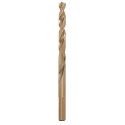 RED HELIX Cobalt 17/64" Drill Bit, featuring a gold-colored, twisted design for enhanced cutting efficiency and durability.