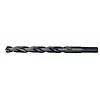 27/64" Thunderbolt black oxide drill bit with a twisted, spiral design and hexagonal shank for precise drilling and durability.