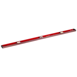 The Milwaukee® 48" Magnetic I-Beam Level is a red, rectangular tool with three bubble vials for precision leveling. It features a magnetic edge for stability on metal surfaces, making it suitable for various construction and DIY projects.
