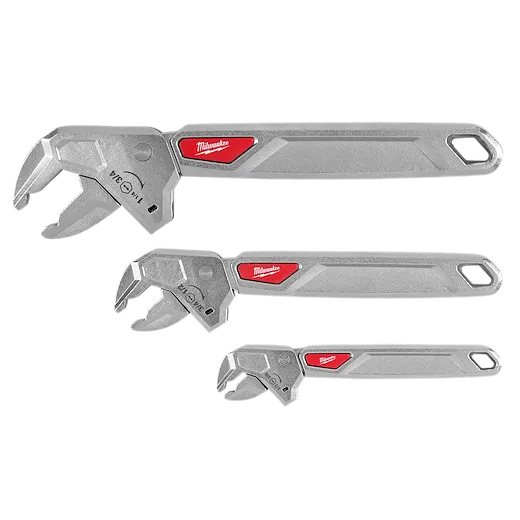 3PC Ratcheting Adjustable Wrench Set