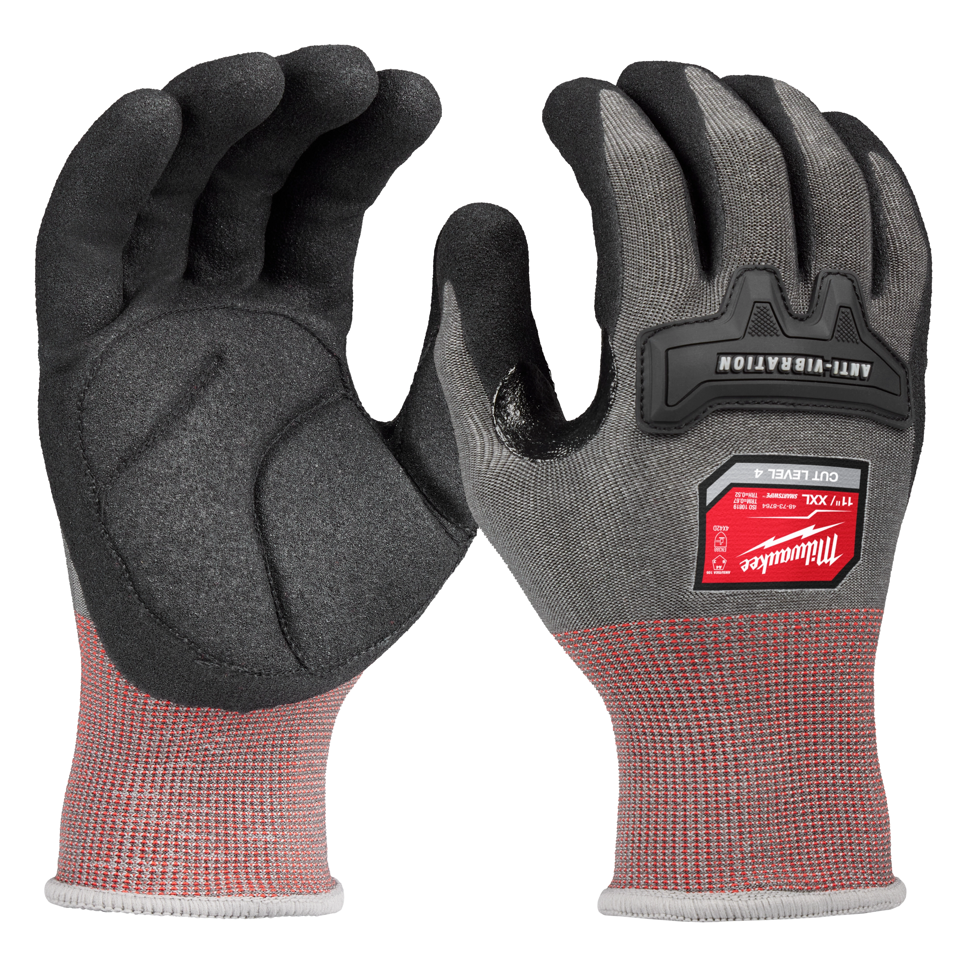 あいう XXL) Anti-Vibration Cut Level 4 High Dexterity Nitrile Dipped