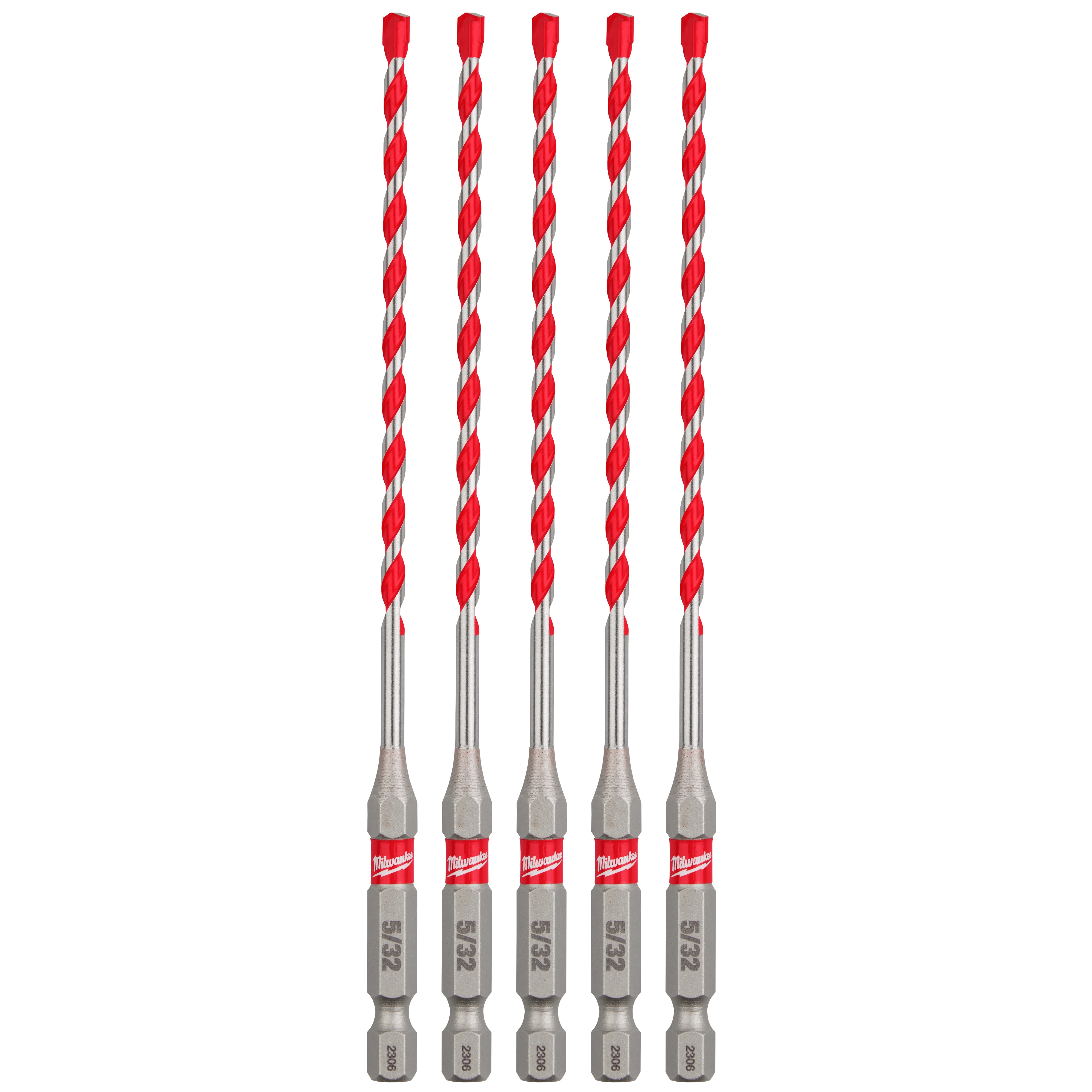 5/32" x 4" x 6" SHOCKWAVE Impact Duty™ Carbide Hammer Drill Bit Set - Bulk 5 Pack