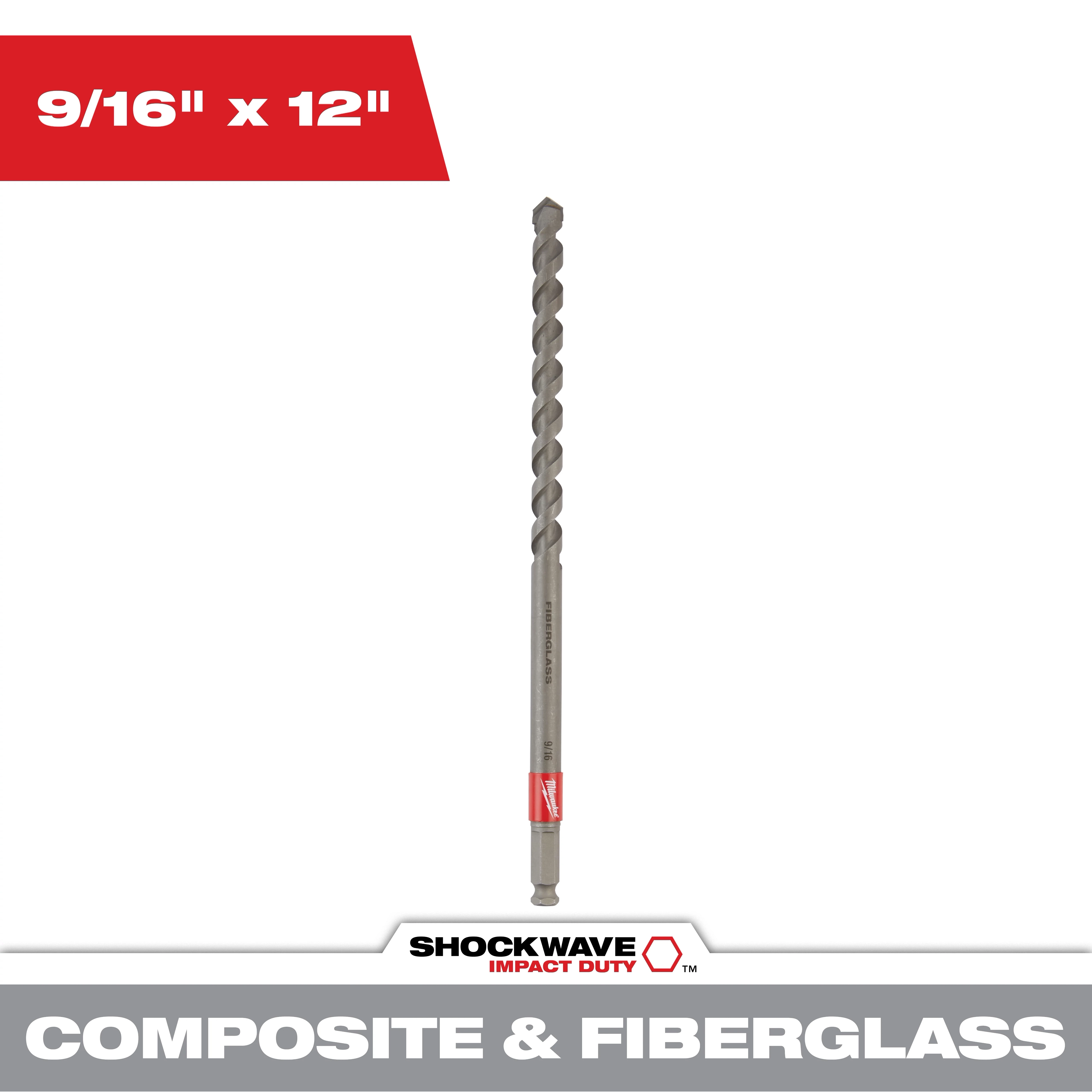 9/16 in. x 12 in. Fiberglass Utility Auger Bit