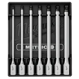 7pc 3/8” Drive Long Ball End Hex Bit Socket Set - Metric