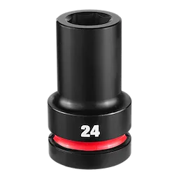 SHOCKWAVE Impact Duty 1" Drive 24MM Deep Impact Socket, black with a red ring and "24" printed in white.
