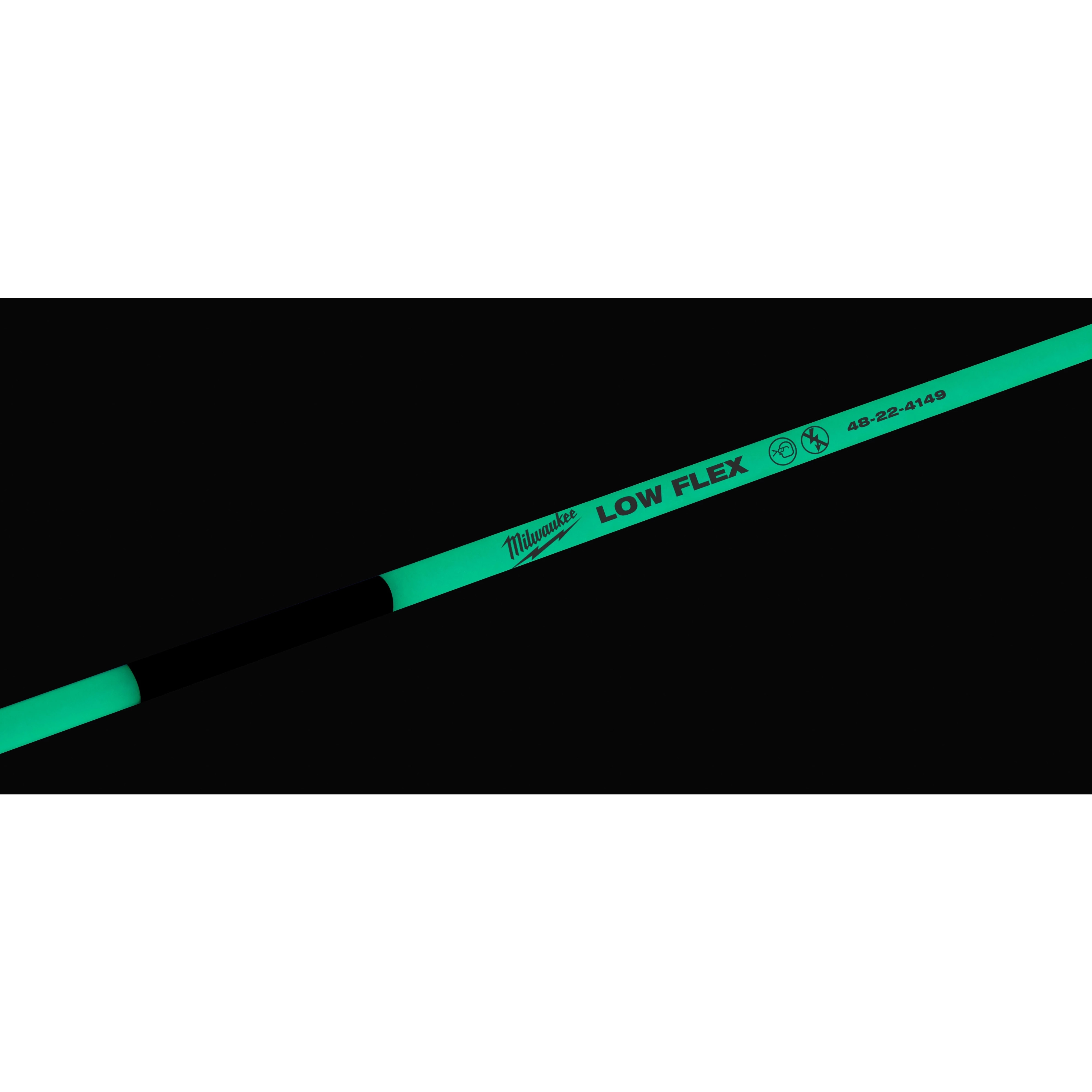 Green 5 Foot Low Flex Fish Stick tool with black grip, bearing the manufacturer's name and the model number 48-22-4149.