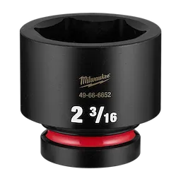 SHOCKWAVE Impact Duty 1" Drive 2-3/16" Standard 6 Point Socket standing upright with visible size marking.