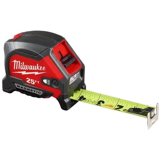 25ft Magnetic Tape Measure w/ Rechargeable 100L Light
