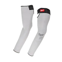 Cut Level 4 Protective Sleeves are shown. They are gray with black trim, featuring a manufacturer's logo and size indicators.