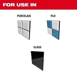 For use in porcelain, tile, and glass panels.