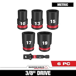 6PC SHOCKWAVE Impact Duty™ 3/8" Drive Metric Standard Socket Set