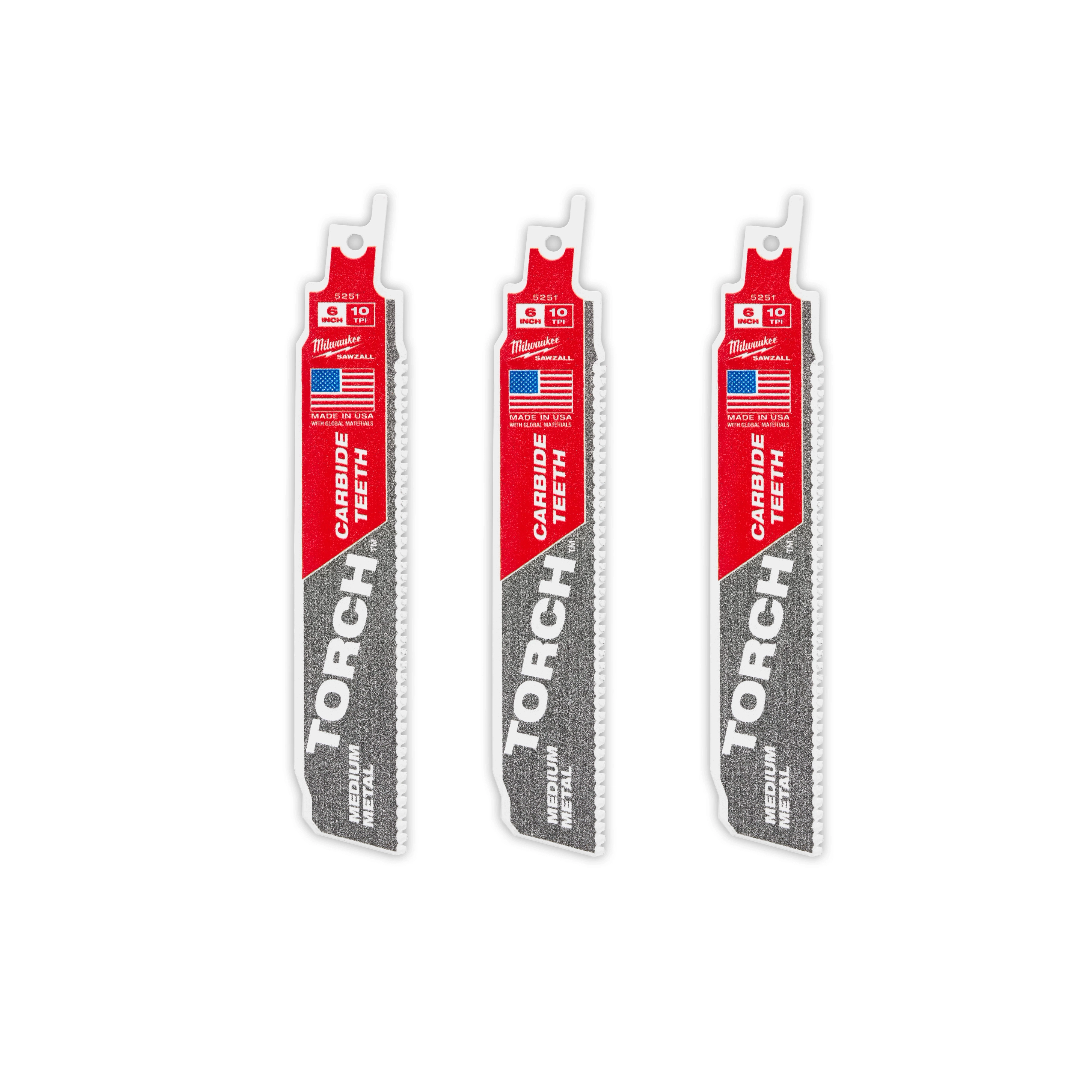(3PK) 6" 10TPI The TORCH™ with Carbide Teeth for Medium Metal