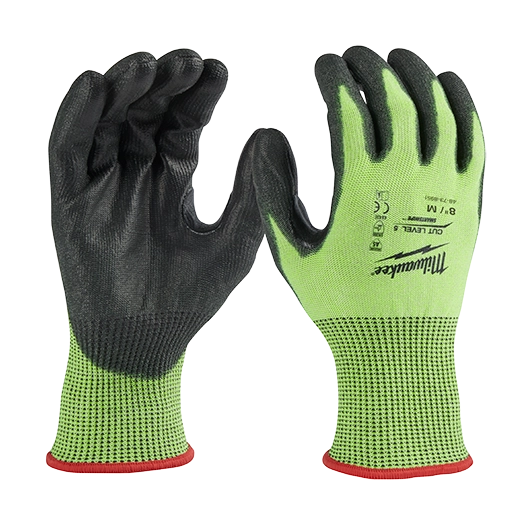 48-73-8951 - High Visibility Cut Level 5 Polyurethane Dipped Glove - M