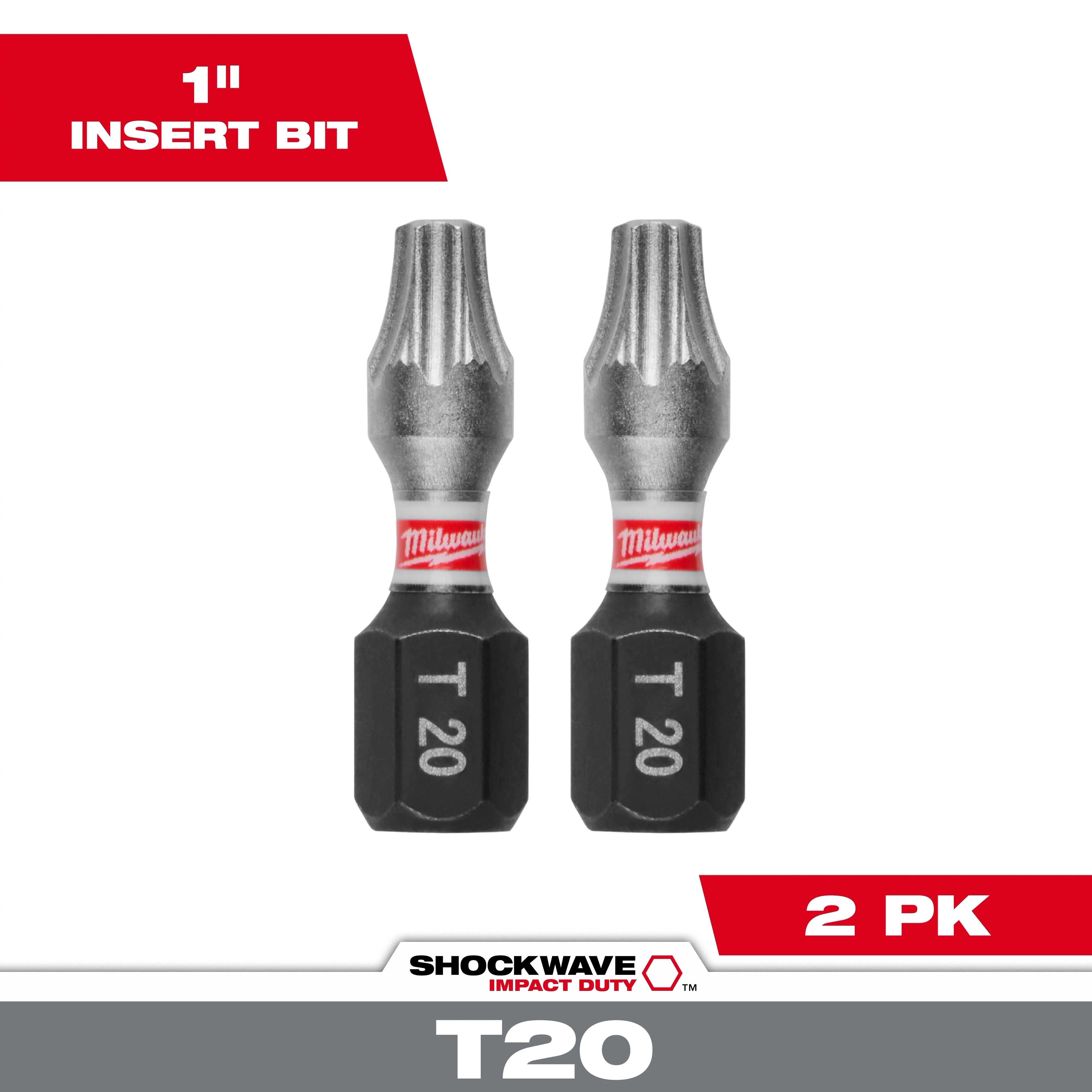 SHOCKWAVE™ 1" Impact Duty TORX® T20 Insert Bits (2 PK)