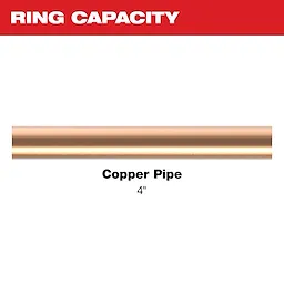 4" NIBCO Press Ring for use with M18 FORCE LOGIC Long Throw Press Tool. Text indicates ring capacity for 4" copper pipe.