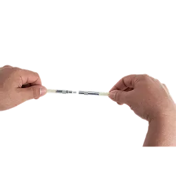 Hands connecting the 5 Foot Low Flex Fish Stick with metallic ends.