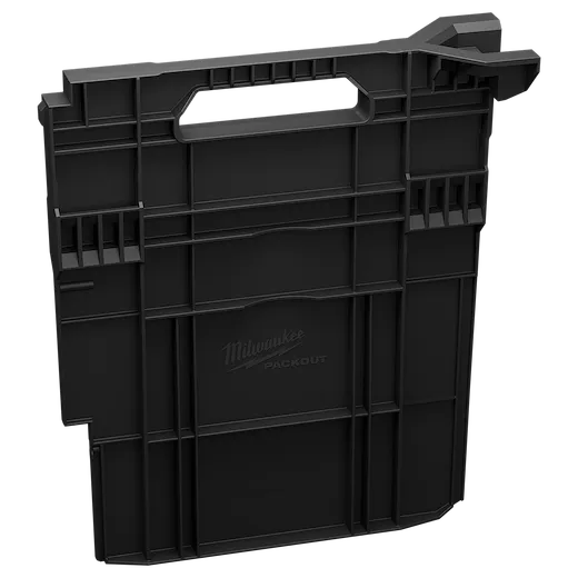 Divider for PACKOUT XL Crate, a black plastic insert with reinforcement ridges, side tabs, and a central built-in handle.
