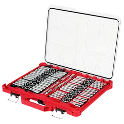 98pc 3/8" Drive 6-Pt and 12-Pt Metric & SAE Ratchet & Socket Set with PACKOUT™ Low-Profile Organizer