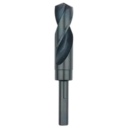 15/16" S&D Black Oxide Drill Bit with a round shank and spiral grooves, designed for efficient drilling in various materials.