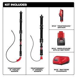 M12 TRAPSNAKE™ 6’ Toilet Auger & 4’ Urinal Auger Kit