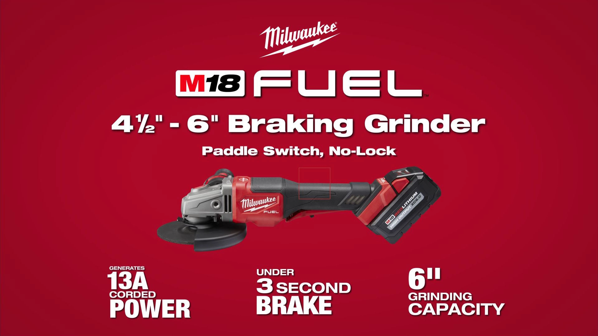 Milwaukee® M18 FUEL™ 4-1/2” – 6” Braking Grinders