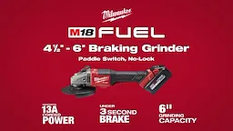 Milwaukee® M18 FUEL™ 4-1/2” – 6” Braking Grinders