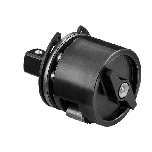 The Milwaukee SDS-Plus Spline Bit Adapter is a cylindrical, black metal tool featuring a hexagonal shank and a spline mechanism designed for converting SDS-Plus rotary hammer drills to accept spline bits.