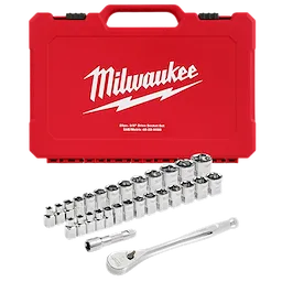 29pc 3/8" Drive Metric & SAE Ratchet and Socket Set with FOUR FLAT™ SIDES