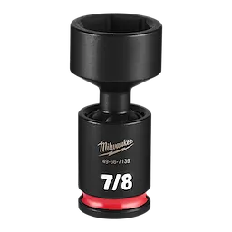 Black SHOCKWAVE Impact Duty 3/8" Drive 7/8" Standard Swivel Socket with red ring on a plain background.