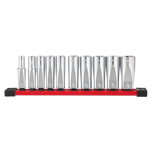 10pc 3/8" SAE Deep Well Sockets with FOUR FLAT™ Sides