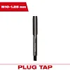 The M10-1.25 20mm Straight Flute Plug Tap is shown with a label indicating its size and type on a white background.