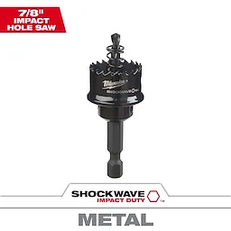 49-56-9810 Primary Image - 7/8" Impact SHOCKWAVE Hole Saw features metal cutting teeth and a spring-loaded center bit.