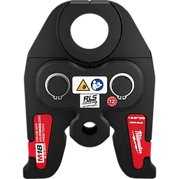 RLS ACR Press Jaws for M18 FORCE LOGIC Press Tools, black with red labels and safety icons, used for pipe press connections.