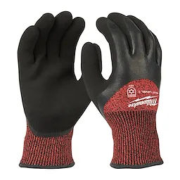 Red Latex Level 3 Cut Resistant Insulated Winter Dipped Work Gloves
