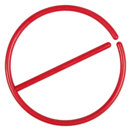 Red circular SHOCKWAVE Impact Duty 1" Drive 4-1/8"+ Retaining Ring with a diagonal bar and open gap.