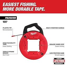 100' POLY W/ PLASTIC TIP FISH TAPE