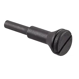 1/4 in. Arbor Cut Off Wheel Adapter, cylindrical dark metal tool with a threaded end and slit for adjusting.