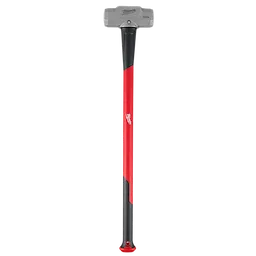 The 10lb Sledge Hammer (36” Handle) features a heavy-duty, gray metal head and a long, sturdy handle. The handle is primarily black with red accents, designed for durability and comfort during use.