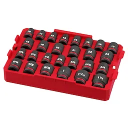 27PC SHOCKWAVE™ Impact Duty Socket 1/2” Drive SAE TRAY Set