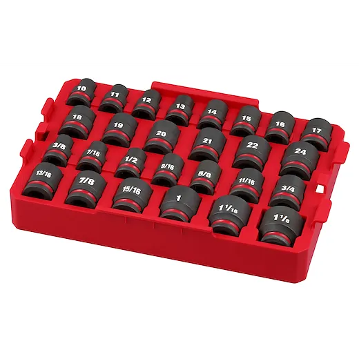 27PC SHOCKWAVE™ Impact Duty Socket 1/2” Drive SAE TRAY Set