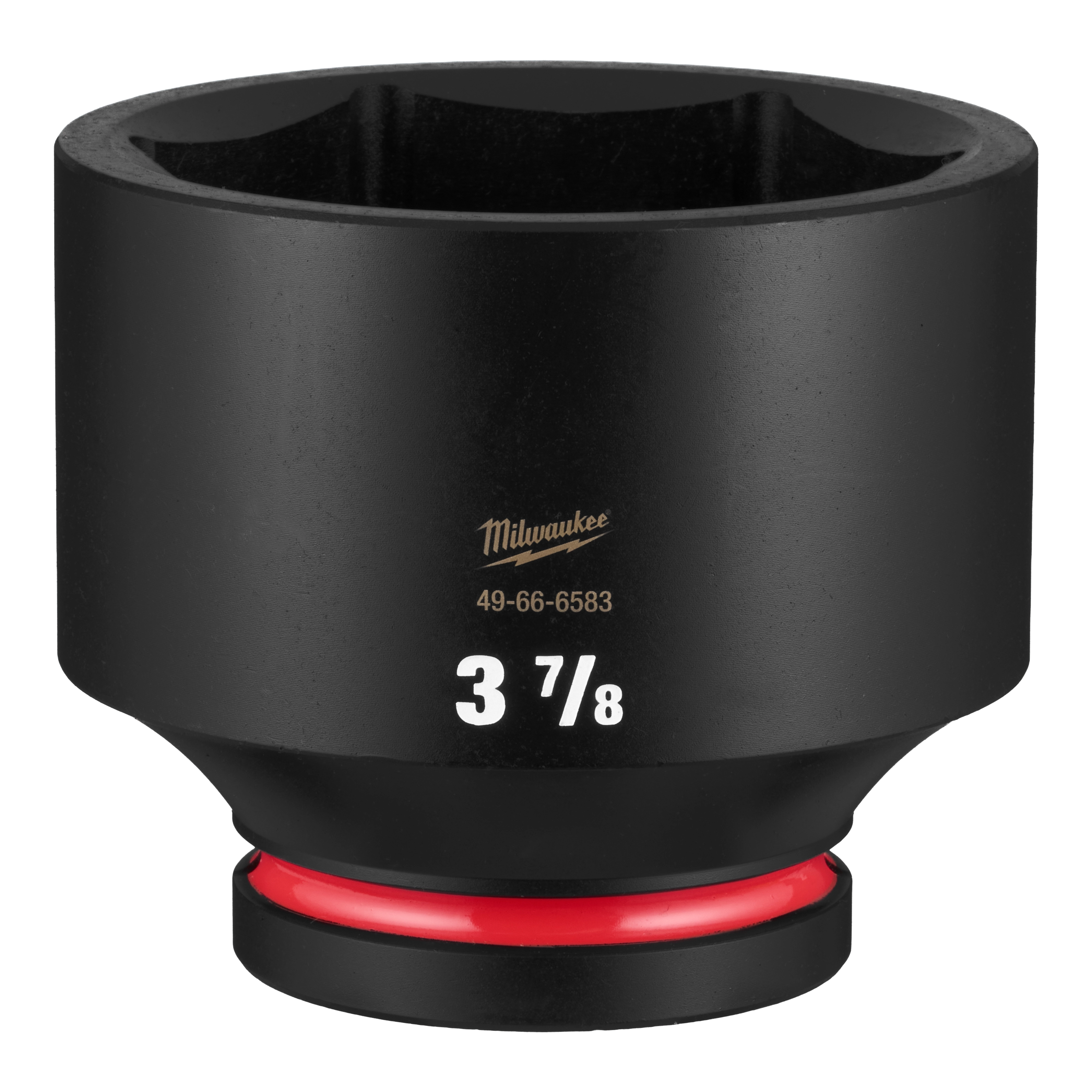 SHOCKWAVE Impact Duty 1" Drive 3-7/8" Standard 6 Point Socket standing upright with size marking visible.