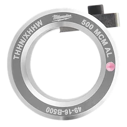 Milwaukee 49-16-B500 knockout punch and die set for 500 MCM aluminum, with THHN/XHHW marking, circular design, and silver finish.