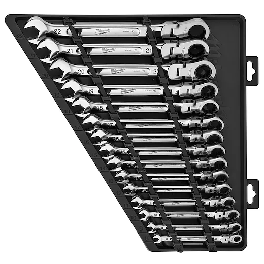 15pc Metric Flex Head Ratcheting Combination Wrench