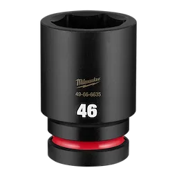 SHOCKWAVE Impact Duty 1" Drive 46mm Deep 6 Point Socket standing upright on a plain white background.