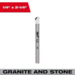 1/4" Granite and Stone Bit standing upright on a plain background with size text above and label below.