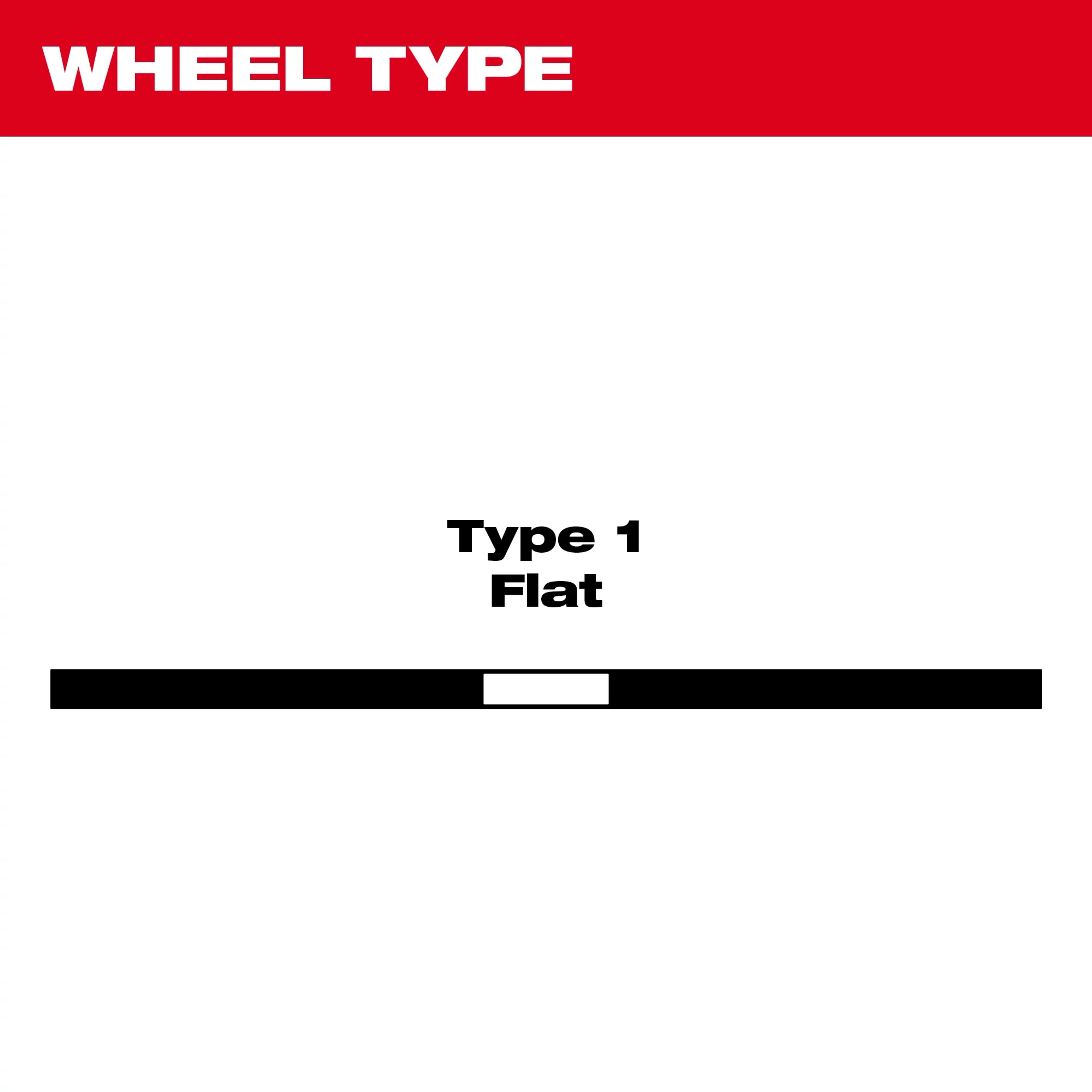 Grinding Wheel Type 1, indicated as flat, with a thin and uniform profile suitable for various grinding applications.
