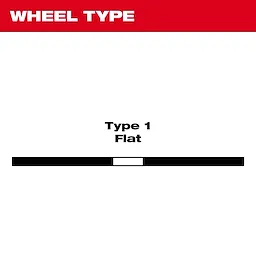 Grinding Wheel Type 1, indicated as flat, with a thin and uniform profile suitable for various grinding applications.