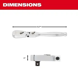 3/8" Drive 9" Flex Head Ratchet